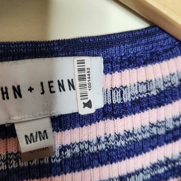 John & Jenn Long Sleeve Ribbed-Knit Striped Sweater - Stripes - Blue Multi - Picture 7 of 9